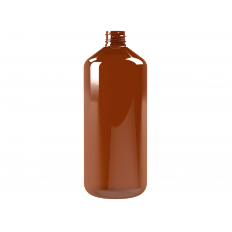 Envase PET 1000ml M5 cilíndrico INV 28/410 ámbar