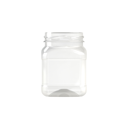 Envase PET 200ml cuadrado transparente cuello 58